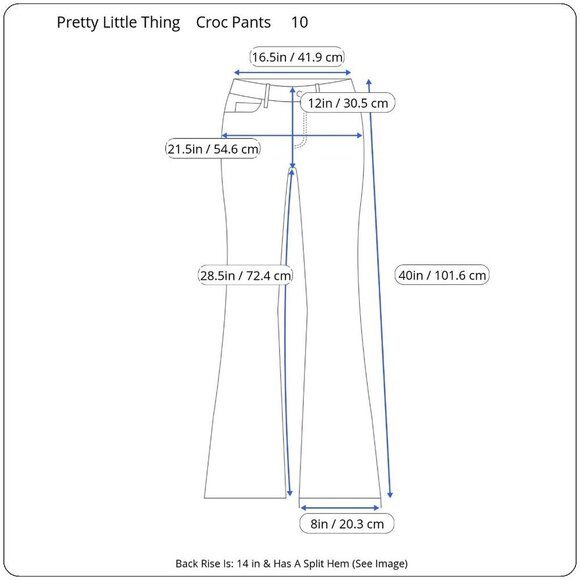 PrettyLittleThing Womens 10 Black Coated Croc Denim Flared Pants Drawstring - Picture 3 of 11